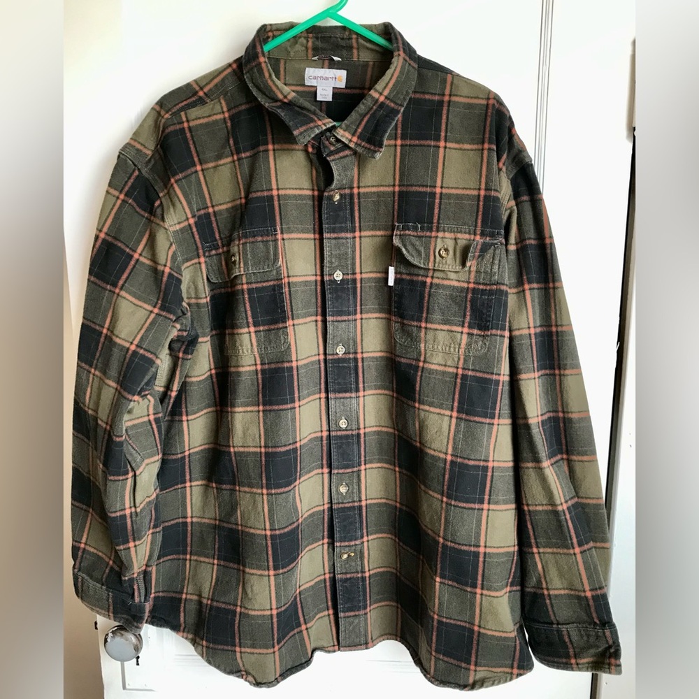 Carhartt Heavy Flannel Original Fit Long Sleeve Button Down Shirt Mens Size 4XL
